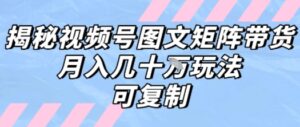 解密视频号图文矩阵带货，月入几个W的打法，可复制-离锋创库