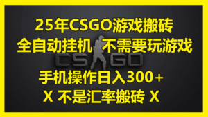 25年CSGO游戏搬砖，全自动挂机，不需要玩游戏，手机操作日入300+。(不…-离锋创库