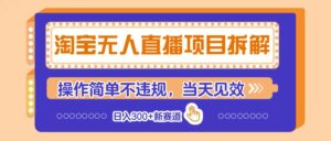 淘宝无人直播项目拆解,操作简单不违规,当天见效 日入300+新赛道-离锋创库