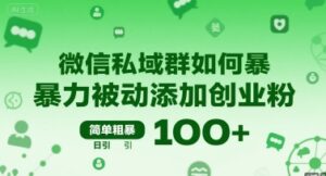 微信私域群如何暴力被动添加创业粉，简单粗暴，日引100+-离锋创库