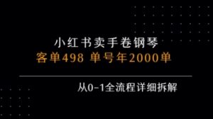 小红书私域卖手卷钢琴,客单498,单号年销2000单,从0-1全流程详细拆解-离锋创库