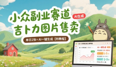 小众副业赛道 吉卜力图片售卖 单日2张+ AI一键生成【附教程】-离锋创库