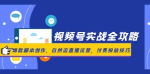 视频号实战全攻略，爆款脚本创作，自然流直播运营，付费投放技巧-离锋创库