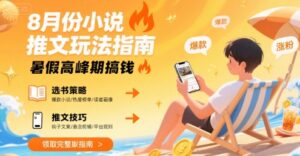8月份小说推文玩法指南，暑假高峰期搞钱-离锋创库