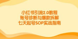 小红书引流2.0教程,账号诊断与爆款拆解,七天起号SOP实战指南-离锋创库