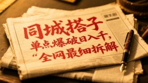同城搭子群19.9单点爆破日入千，搭子组局月入万，全网最细拆解-离锋创库