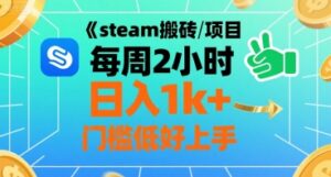 steam搬砖项目每周2小时日入1k+收益核心玩法，手把手教你，门槛低好上手-离锋创库