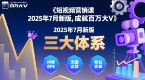 短视频营销课2025年7月新版,三大体系成就百万大V-离锋创库