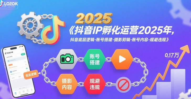 抖音IP孵化运营2025年，抖音底层逻辑-账号搭建-摄影剪辑-账号内容-规避违规-离锋创库