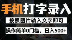 纯手机打字录入项目，按照图片的字输入即可 ，操作简单零门槛24小时都可以做-离锋创库
