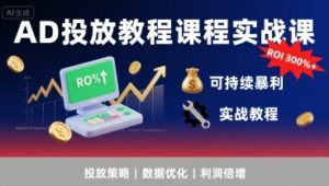 AD投放教程课程实战课,实现广告ROI300%+可持续暴利-离锋创库