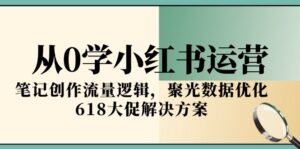 从0学小红书运营，笔记创作流量逻辑，聚光数据优化，618大促解决方案-离锋创库