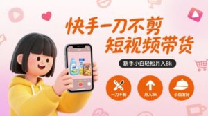 快手一刀不剪短视频带货，新手小白轻松月入8k-离锋创库