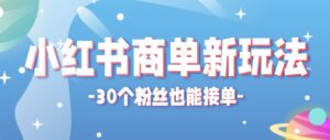 小红书商单新玩法，30个粉丝也能接单，一个月接三单赚了150+！适合新手小白操作-离锋创库