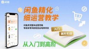闲鱼精细化运营入门+高阶实战教学，闲鱼卖货整体运营思路，零成本零风险轻创业电商项目-离锋创库