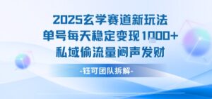 2025玄学赛道新玩法单号每天稳定变现1k+私域偷流量闷声发财-离锋创库