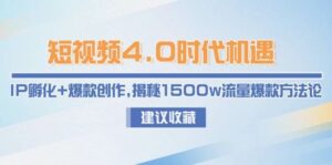 短视频4.0时代机遇:IP孵化+爆款创作,揭秘1500w流量爆款方法论-离锋创库