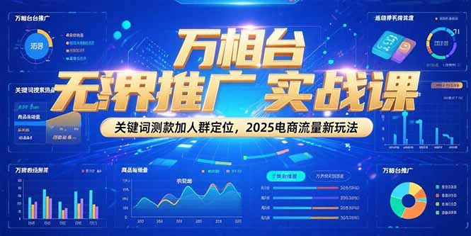 万相台无界推广实战课，关键词测款加人群定位，2025电商流量新玩法-离锋创库
