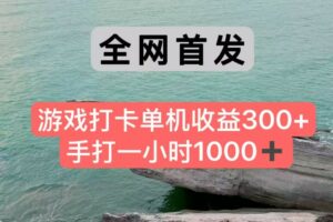 全网首发游戏打卡手打一小时1000+ 单机收益300+ 不是市面上的战神和a，全网独家脚本-离锋创库