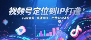 视频号定位到IP打造:账号搭建-内容运营-直播变现,完整知识体系-离锋创库