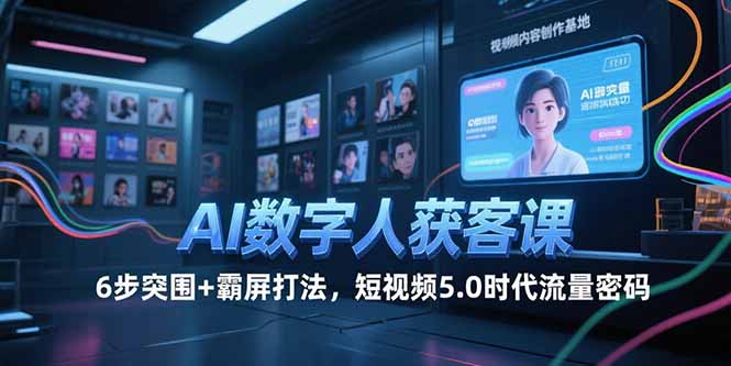 AI数字人获客课，6步突围+霸屏打法，短视频5.0时代流量密码-离锋创库