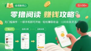 零撸阅读新风口，无门槛轻松挣，一部手机，日入 50-3张【揭秘】-离锋创库
