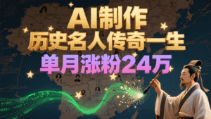 暴力起号!用AI制作历史名人传奇一生,单月涨粉24万,涨粉+变现赛道黑马来了-离锋创库