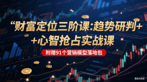 财富定位三阶:趋势研判 + 心智抢占实战课,附赠91个营销模型落地包-离锋创库