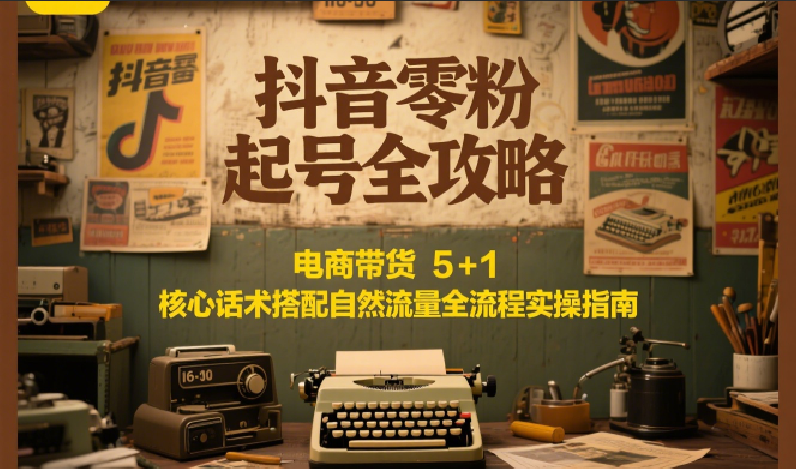 抖音零粉起号全攻略：电商带货 5+1 核心话术搭配自然流量全流程实操指南-离锋创库