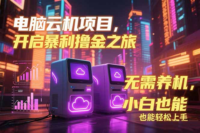 电脑云机项目 暴力撸金玩法，不需要养机 配置没有要求 单机100个窗口一…-离锋创库