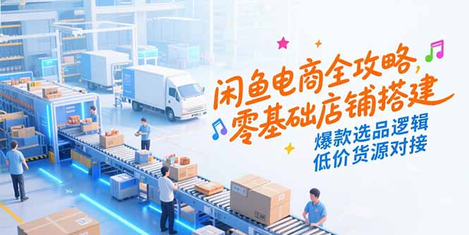 闲鱼电商全攻略，零基础店铺搭建，爆款选品逻辑，低价货源对接-离锋创库