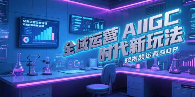 全域运营AIGC时代新玩法，文案封面设计公式，短视频运营SOP-离锋创库