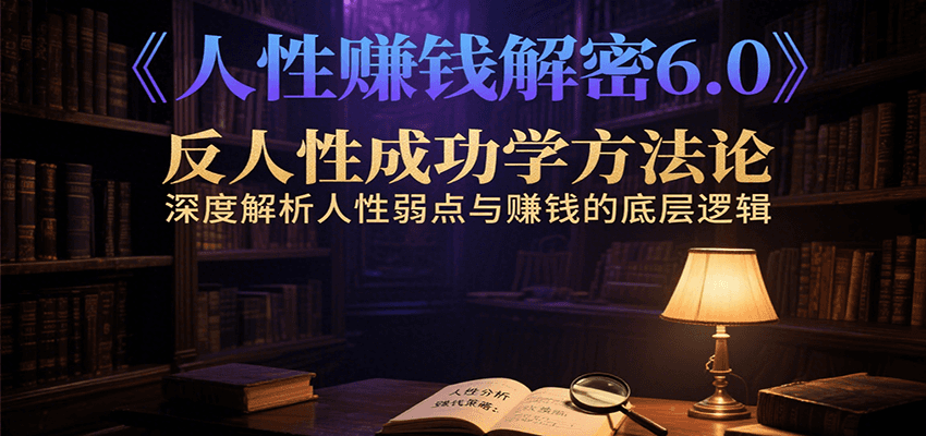 人性赚钱解密6.0,反人性成功学方法论,深度解析人性弱点与赚钱的底层逻辑-离锋创库