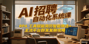 AI招聘自动化系统课,RPA工具赋能简历智能筛选+主流平台群发复聊全攻略-离锋创库
