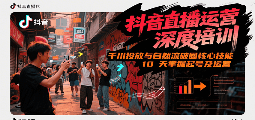 抖音直播运营深度培训，千川投放与自然流核心技能，10天掌握起号及运营(6-7月新课)-离锋创库