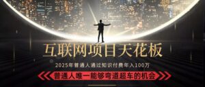 2025“互联网项目天花板”:不做韭菜,做镰刀!“月入 10W+ 普通人弯道…-离锋创库