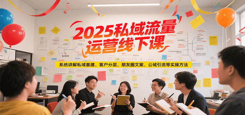 2025私域流量运营线下课，系统讲解私域基建/客户分层/朋友圈文案/公域引流等实操方法-离锋创库