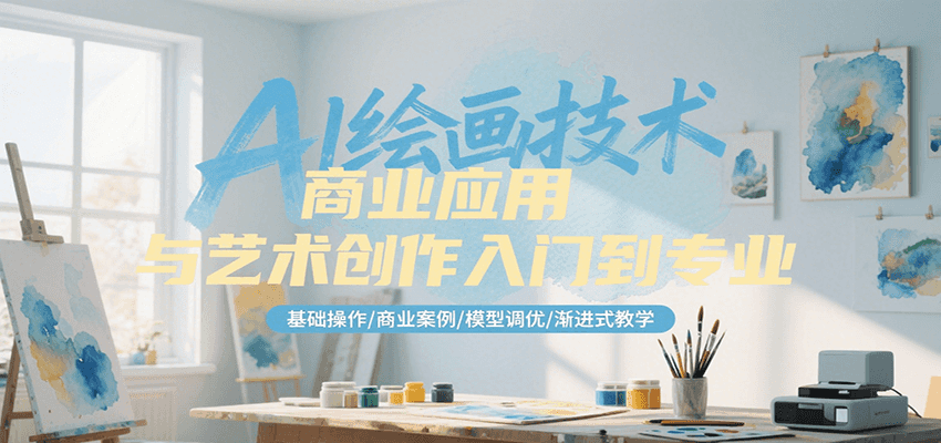 AI绘画技术商业应用与艺术创作入门到专业,基础操作/商业案例/模型调优/渐进式教学-离锋创库