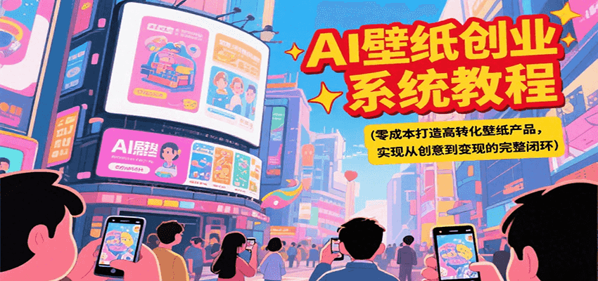 AI壁纸创业系统教程,零成本打造高转化壁纸产品,实现从创意到变现的完整闭环-离锋创库