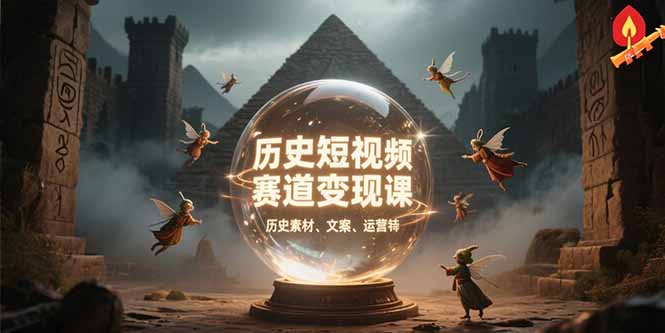 历史短视频赛道变现课，百集素材库应用，文案剪辑技巧，账号运营全案-离锋创库