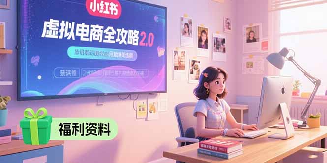 虚拟电商全攻略2.0，开店选品实操流程，账号定位、货源发布、笔记发布技巧-离锋创库