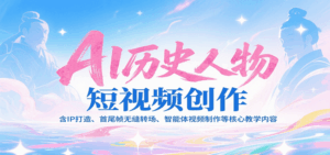 AI历史人物短视频创作,含IP打造、首尾帧无缝转场、智能体视频制作等核心教学内容-离锋创库