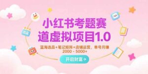 小红书考题赛道虚拟项目1.0,蓝海选品+笔记矩阵+店铺运营,单号月赚5000+-离锋创库