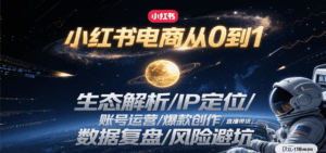 小红书电商从0到1：生态解析/IP定位/ 账号运营/爆款创作/直播带货/数据复盘/风险避坑-离锋创库