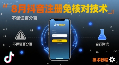 8月抖音注册免核对技术，不保证百分百，自测-离锋创库