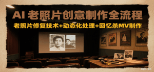AI老照片创意制作全流程：老照片修复技术+动态化处理+回忆杀MV制作-离锋创库