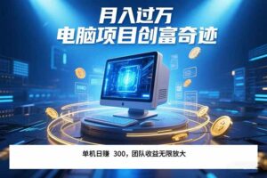 最新电脑项目单机每天收益300+  带有团队管道收益 可无限放大 月入过万…-离锋创库