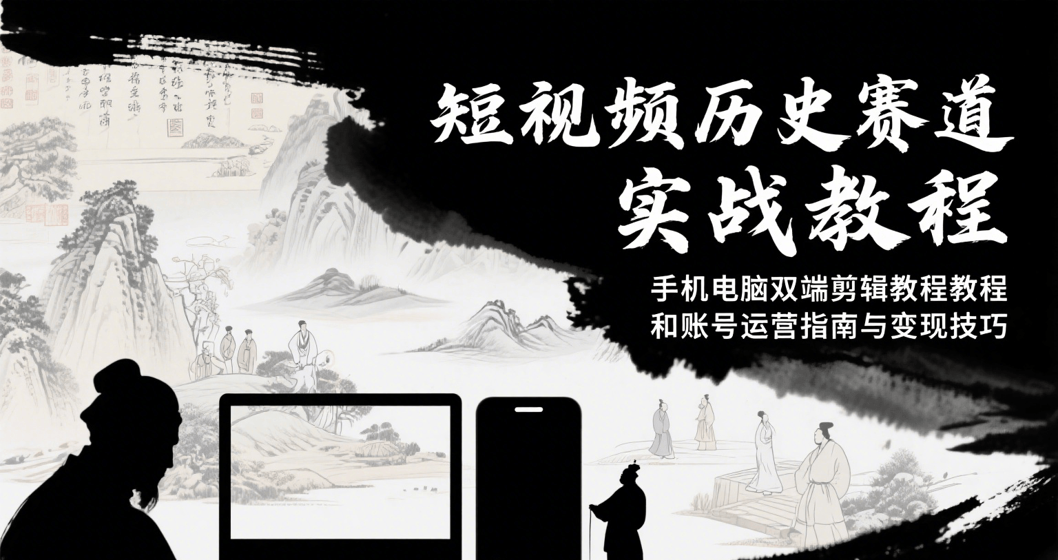 短视频历史赛道实战教程，手机电脑双端剪辑教程和账号运营指南与变现技巧-离锋创库