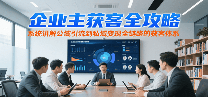 企业主获客全攻略,系统讲解公域引流到私域变现全链路的获客体系-离锋创库