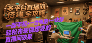 多平台直播间搭建全攻略,一部手机+一台电脑+一块绿布轻松实现你想要的直播间效果-离锋创库